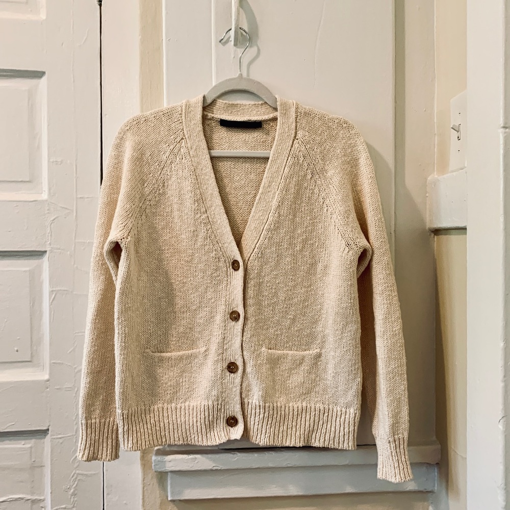 Jenni Kayne Cotton Linen Stanford Cardigan Sz M